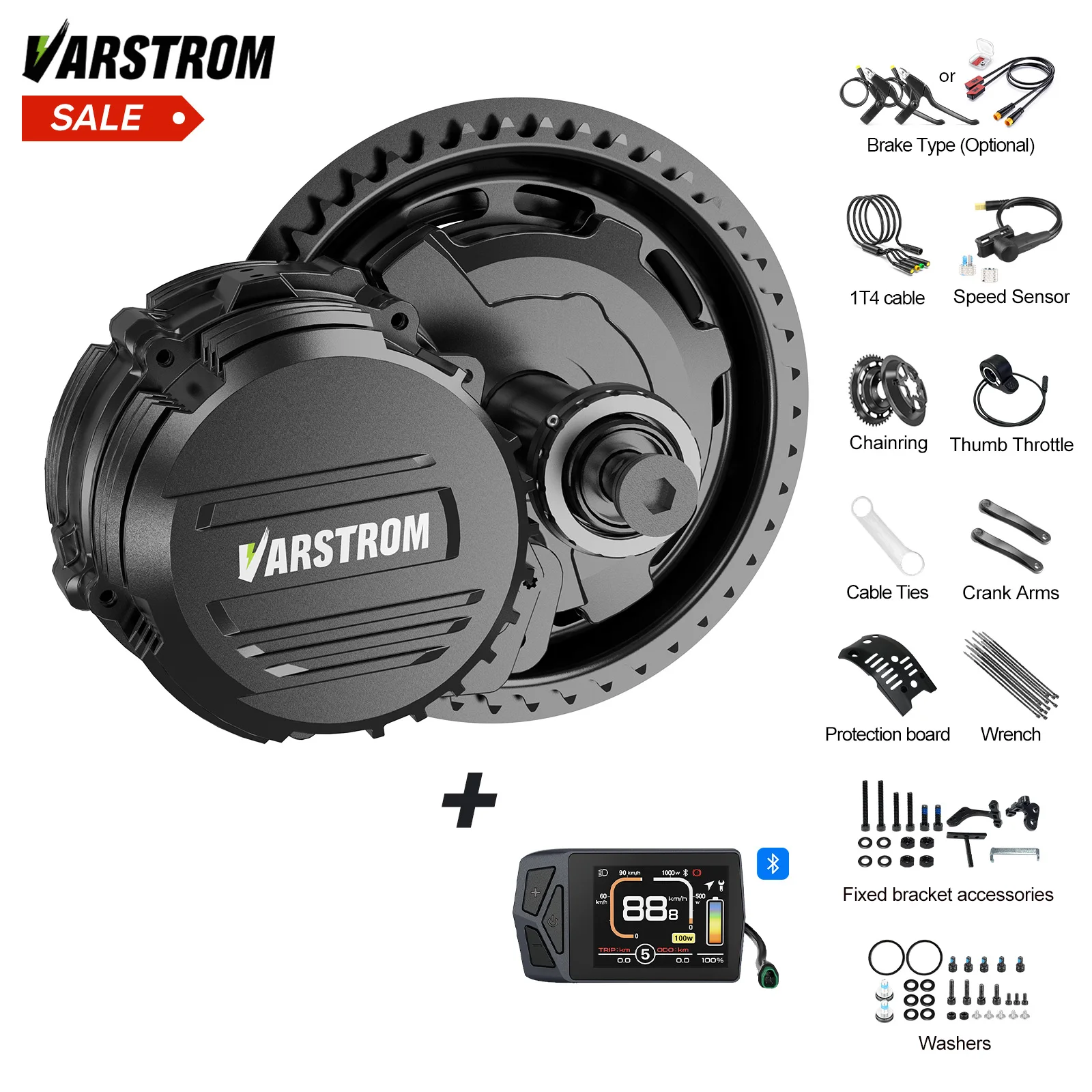 Tongsheng & Varstrom TSDZ2B TSDZ8 TSDZ16 500W/750W/1000W Drehmomentgesteuerter Mittelmotor E-Bike Umrüstsatz |   E-Bike-Motor mit 160 N.m für Schwerlast & Bergaufstiefe, Nachrüstung für