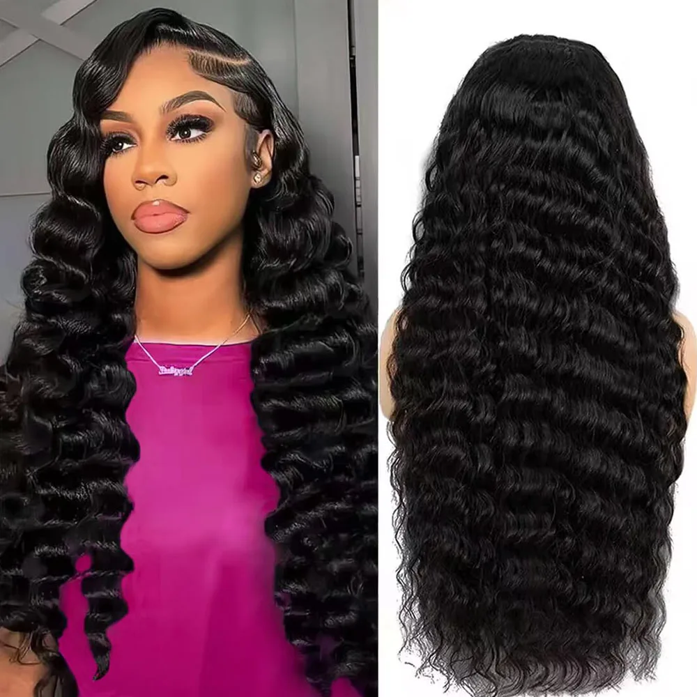 Brasilianisches Echthaar, lose tiefe Wellen, 13x6 Lace-Front-Perücken, HD 13x4 Lace-Frontal-Perücke, brasilianisches Schwarz mit Babyhaar