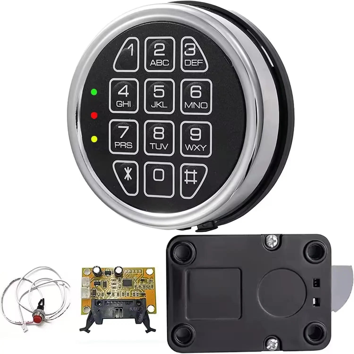 Stack on Safe Lock Replacement with Swing Bolt, High Security Fireproof Chrome Digital Keypad Electronic Safe Lock