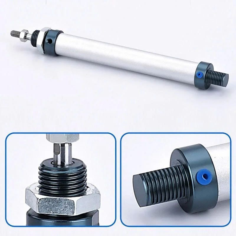 Type MA20 Series Mini Pneumatic Cylinder Double Acting Aluminum Alloy Air Cylinder 20mm Bore 25-300mm Stroke with Bearing