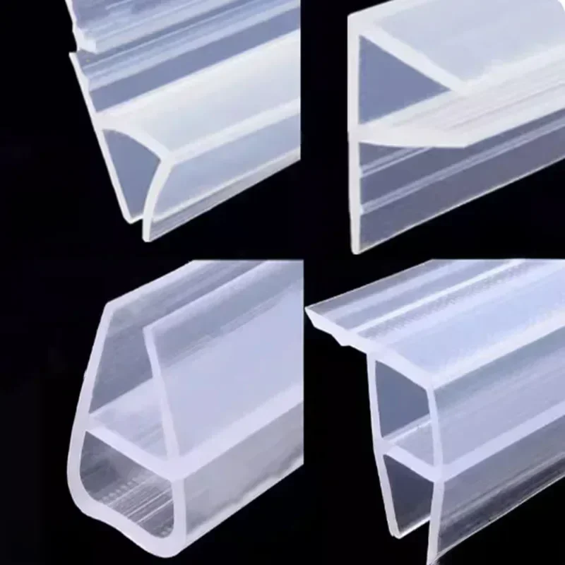 Bande d'étanchéité en caoutchouc de silicone en forme de F/h élargie de 2 mètres, sans cadre, pour porte fenêtre de salle de douche, bande d'étanchéité pour verre de 6/8/10/12mm