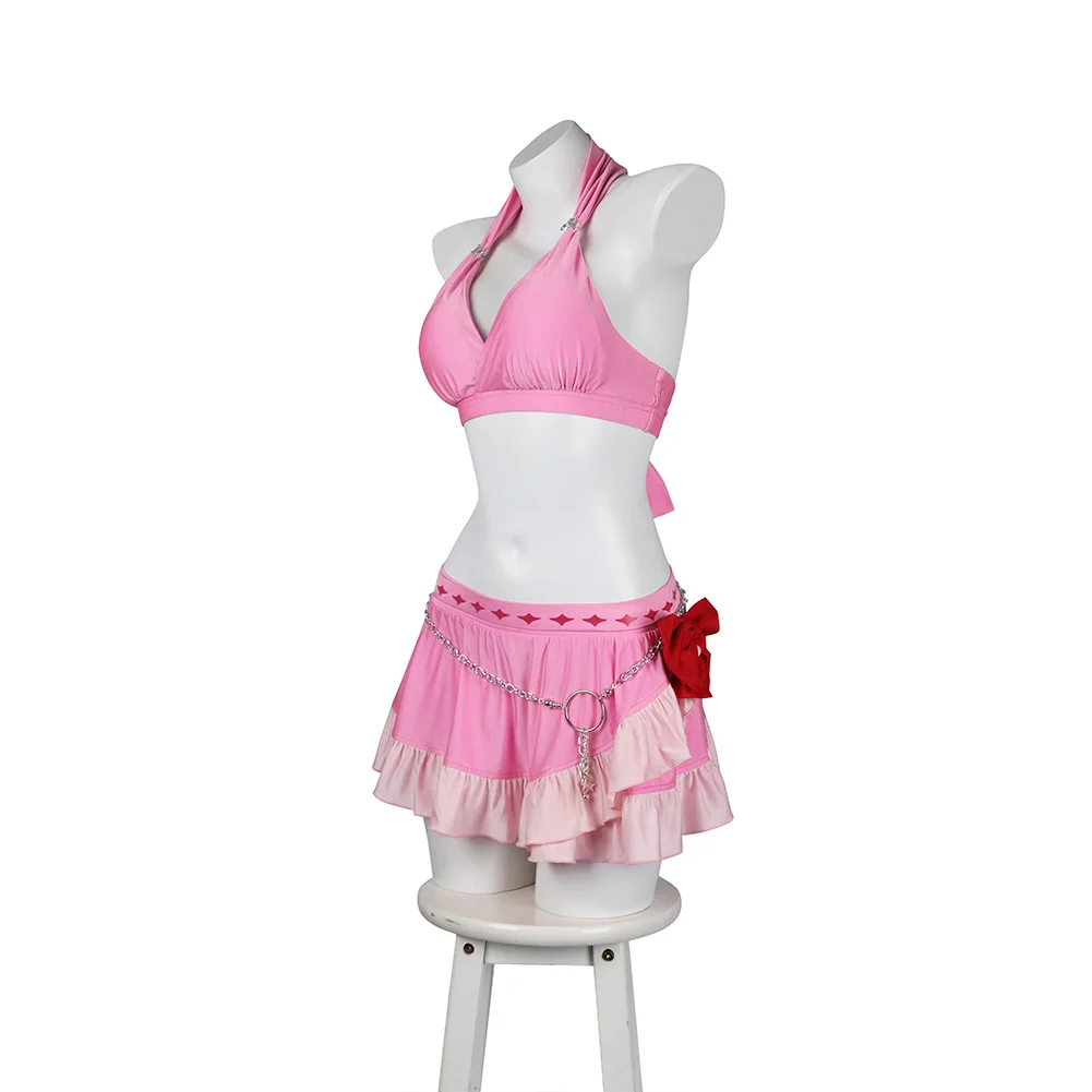 Aerith Gainsborough Costume da bagno cosplay Costume bikini Final Cos Fantasy Donna Ragazza Travestimento Abbigliamento Abito di carnevale di Halloween