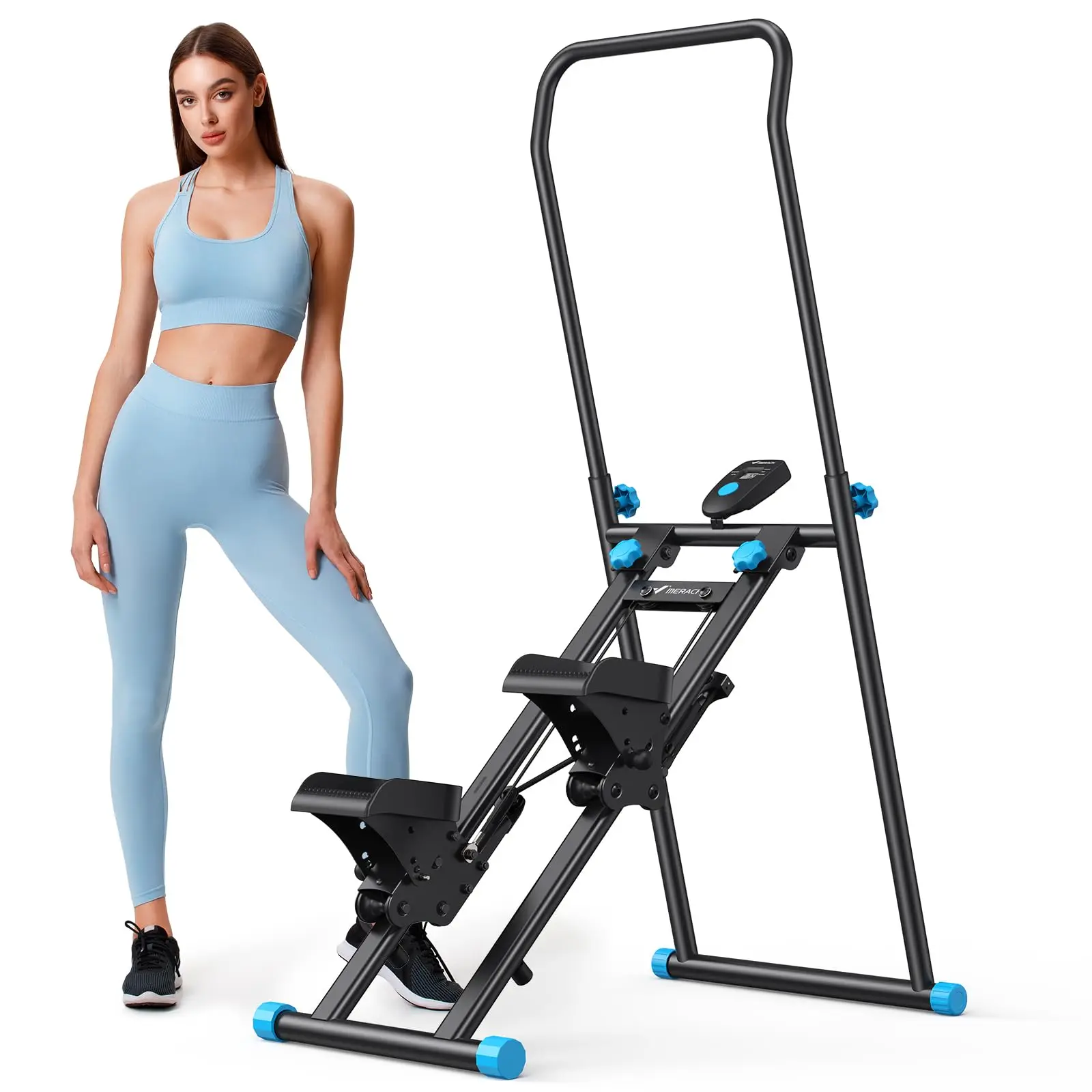 MERACH Treppenstepper für Heim-Fitnessstudio-Übungen, neue Version, vertikale Klettermaschine, Ganzkörpertraining, kompakter, zusammenklappbarer Cardio-Stepper