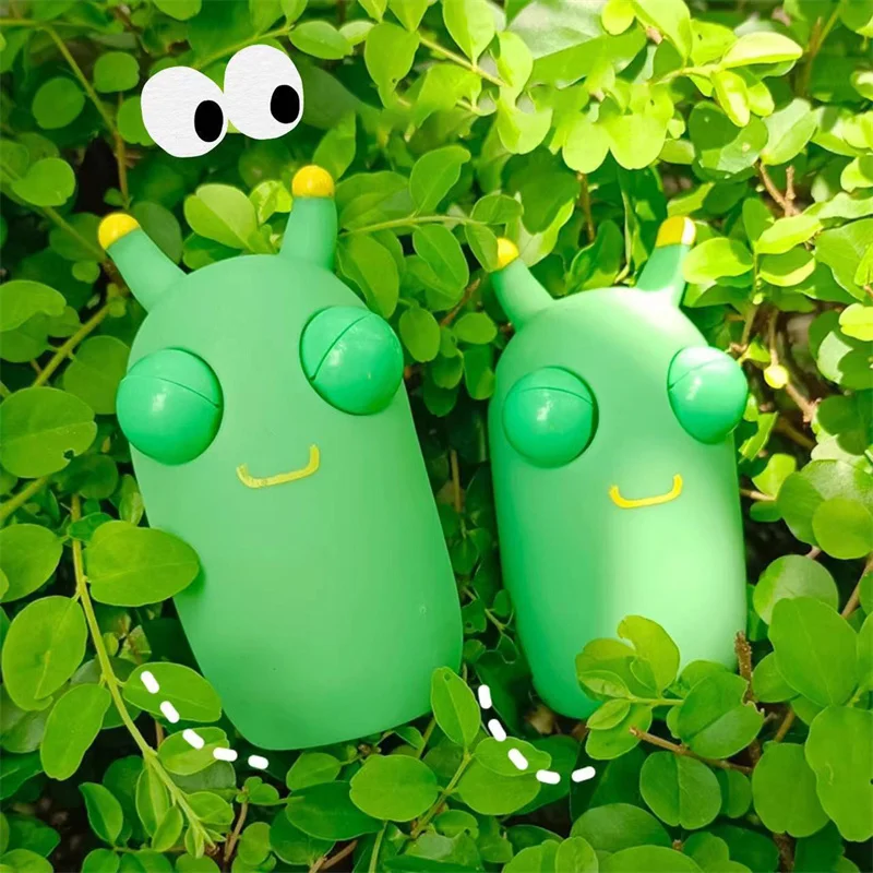 2022 New Squishy Toy Green Eye Worm Squeeze Toy Stress Reliever Antistress Fidget Halloween Christmas Kids Party Favors Gifts