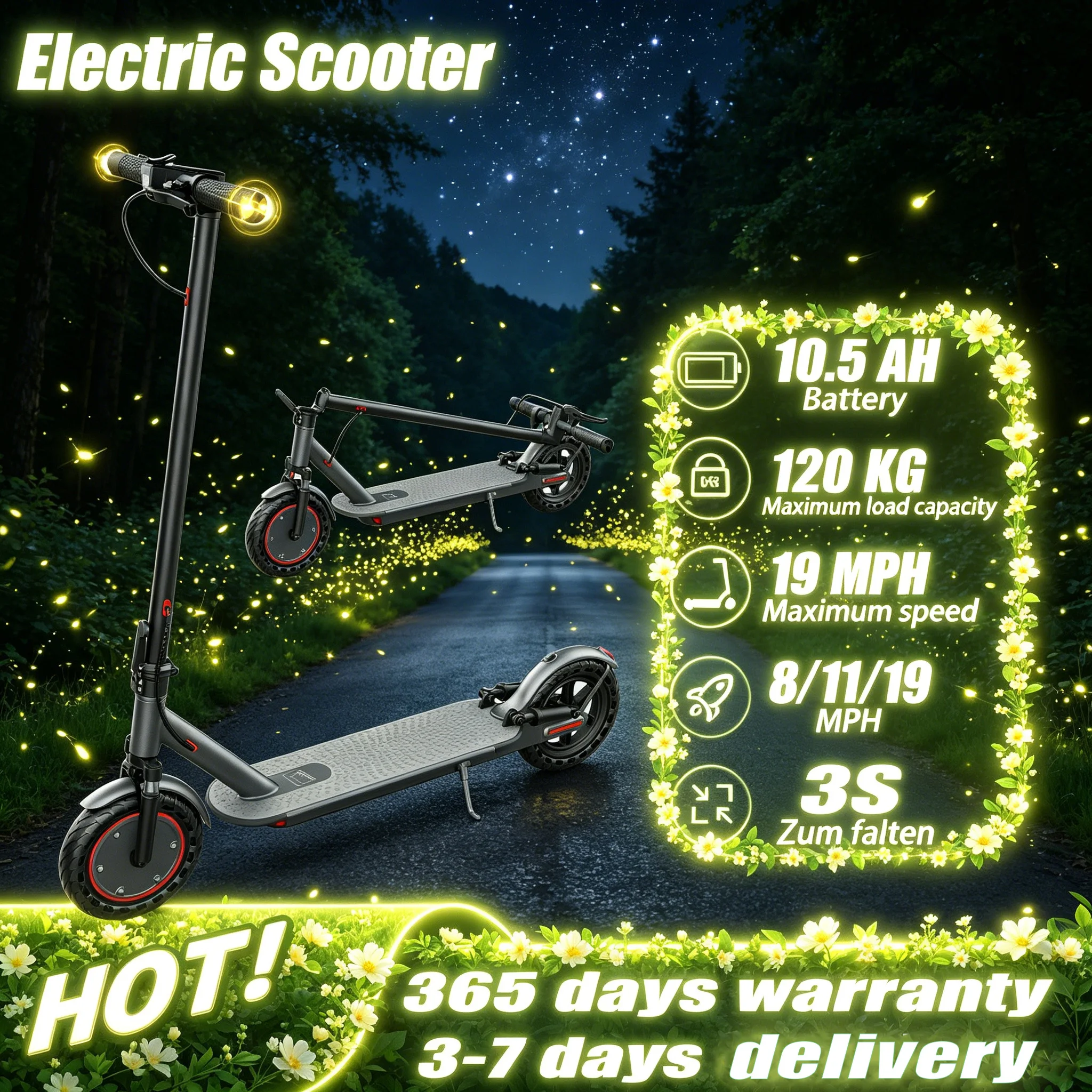 Trottinette électrique 350W en stock UE, vitesse de 30 km/h, autonomie jusqu'à 37 km, avec clignotants et freins doubles, cadre en alliage d'aluminium, pliable, pour les aventures en plein air des adolescents