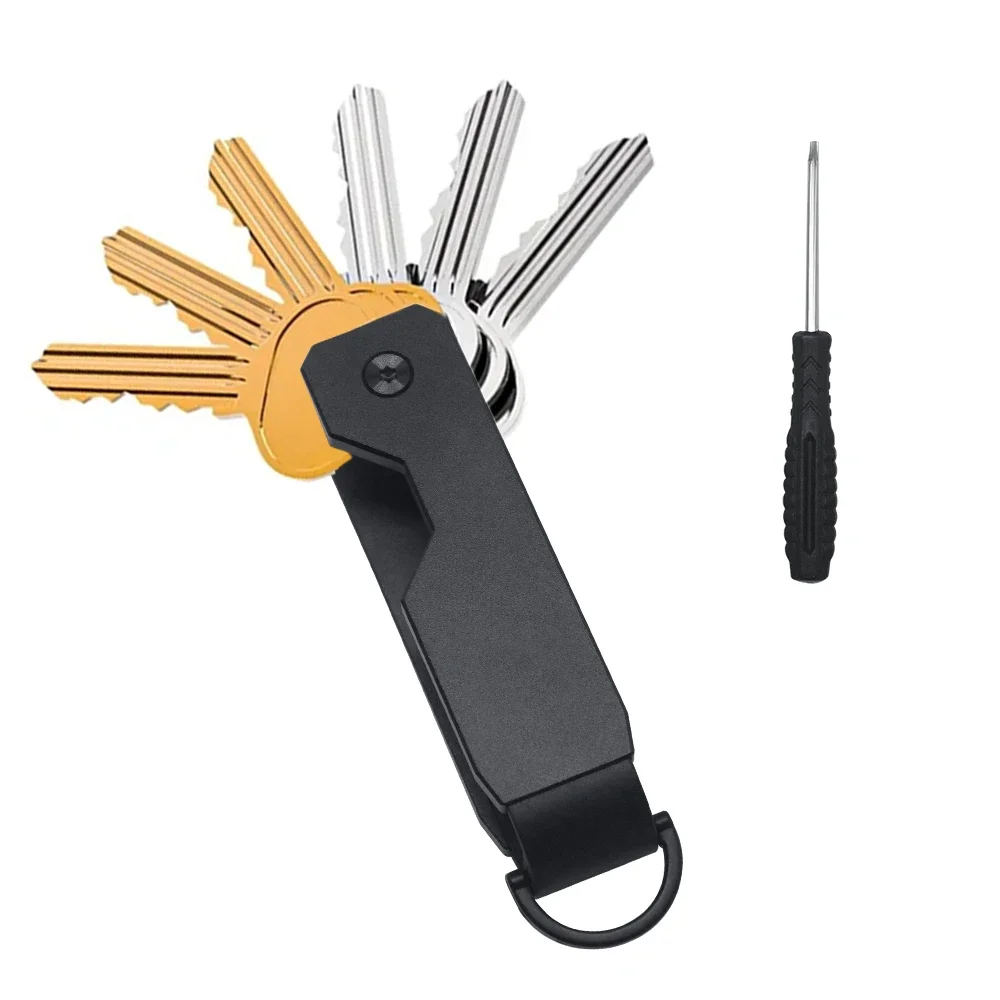 Męski organizer na klucze - kompaktowy metalowy uchwyt na klucze |   Minimalistyczny innowacyjny brelok do kluczy |   Inteligentny brelok do kluczy zabezpiecza 2-6 kluczy — zdjęcie 2