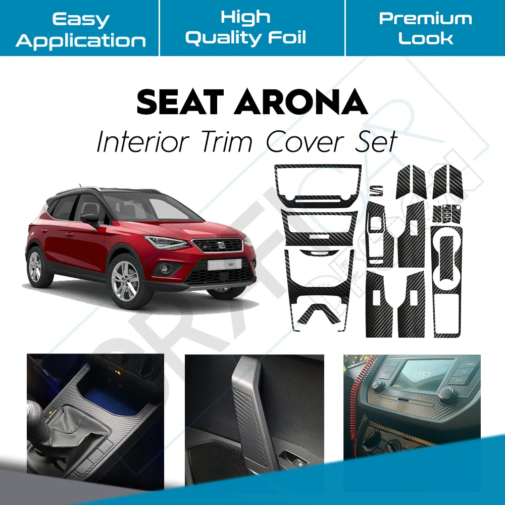 Inner Trim Coating Set Adhesive Vinyl Foil Custom Cut Long Lasting Accessory Compatible With Seat Arona