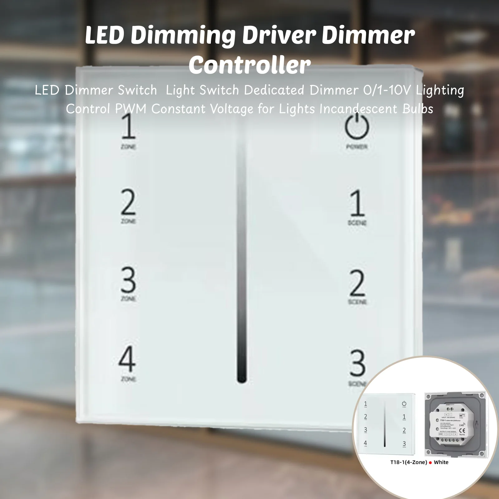 LED Dimmer Switch  Light Switch Dedicated Dimmer 0/1-10V Lighting Control PWM Constant Voltage for Lights Incandescent Bulbs