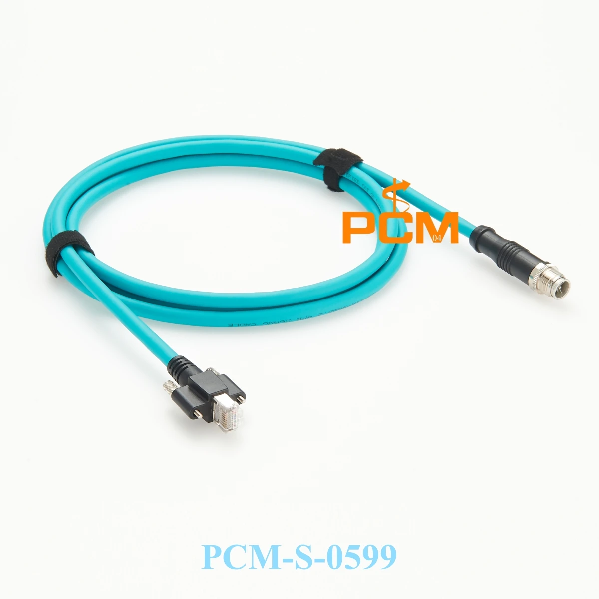 Panel mount M12 to RJ45 GigE cable, 10 Gigabit M12 X-code 8 pin male to RJ45 CAT6A male with vertical Screw lock Extension cable