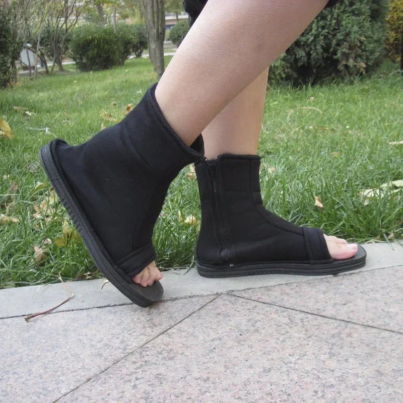 Japanischen Anime Cosplay Schuhe Konoha Ninja Dorf Akatsuki Nanja Uzumaki Sakura Sasuke Schwarz Sandalen Ninja Stiefel Kakashi Schuhe