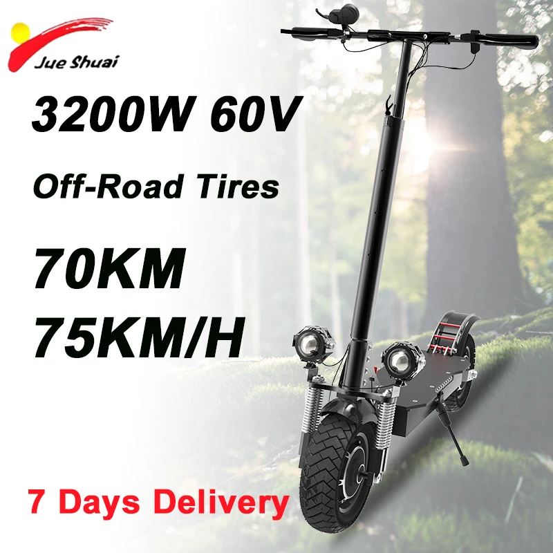 60V 3200W Dual Motor Electric Scooter Maximum Mileage 70 KM E Scooters Maximum Speed 75KM/H электросамокат Max Load 440 LBS