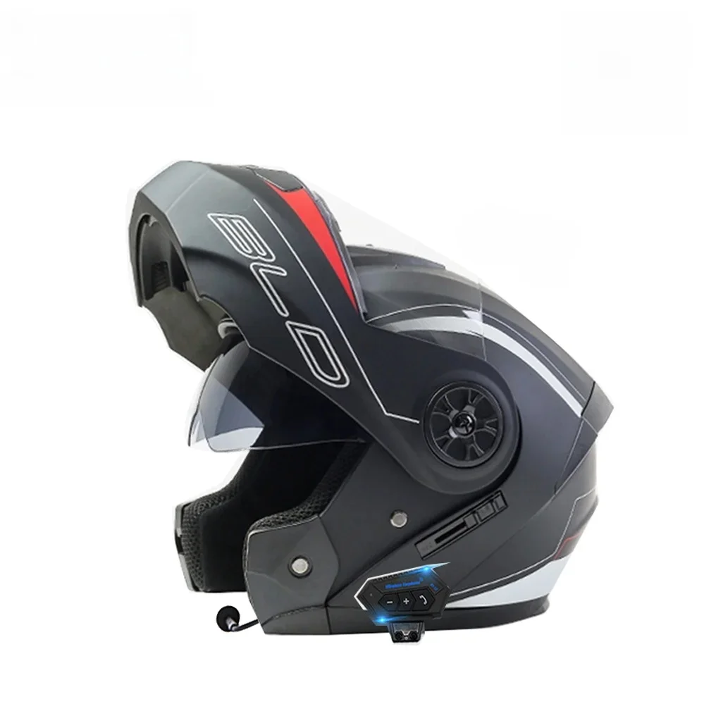 AliExpress BLD Modular Motorcycle Flip Up Helmet Double Visor Bluetooth Safrty Riding Full Face Capacete Bike ECE DOT Approved Original Casco