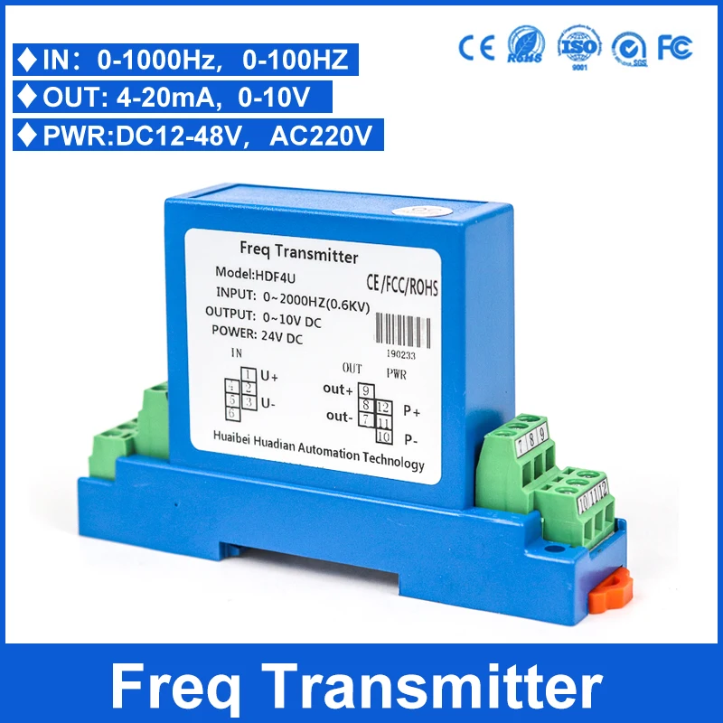 AC DC Current Voltage Power Frequency Transmitter Single-phase Transmitter Output 4-20mA Signal