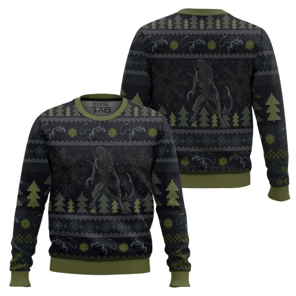 Xenomorph الغريبة سترة قبيحة 2025 جديد مضحك عطلة البلوز ل حفلة عيد الميلاد هدية للرجال النساء الاطفال الأسرة عيد الميلاد البلوز #5