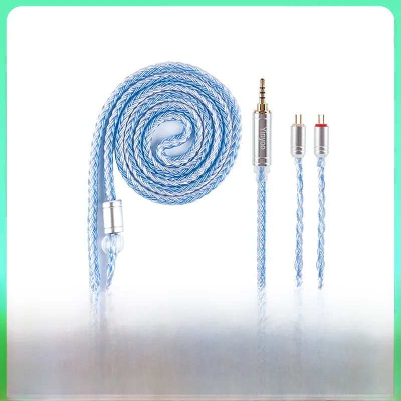 Yinyoo 16 rdzeń wysokiej czystości posrebrzany kabel 2.5/3.5/4.4MM z MMCX/2PIN/QDC dla BLON BL-01 BL-03 BL01 KZ ZSX ZSNPOR ASX ZAX — zdjęcie produktu 7