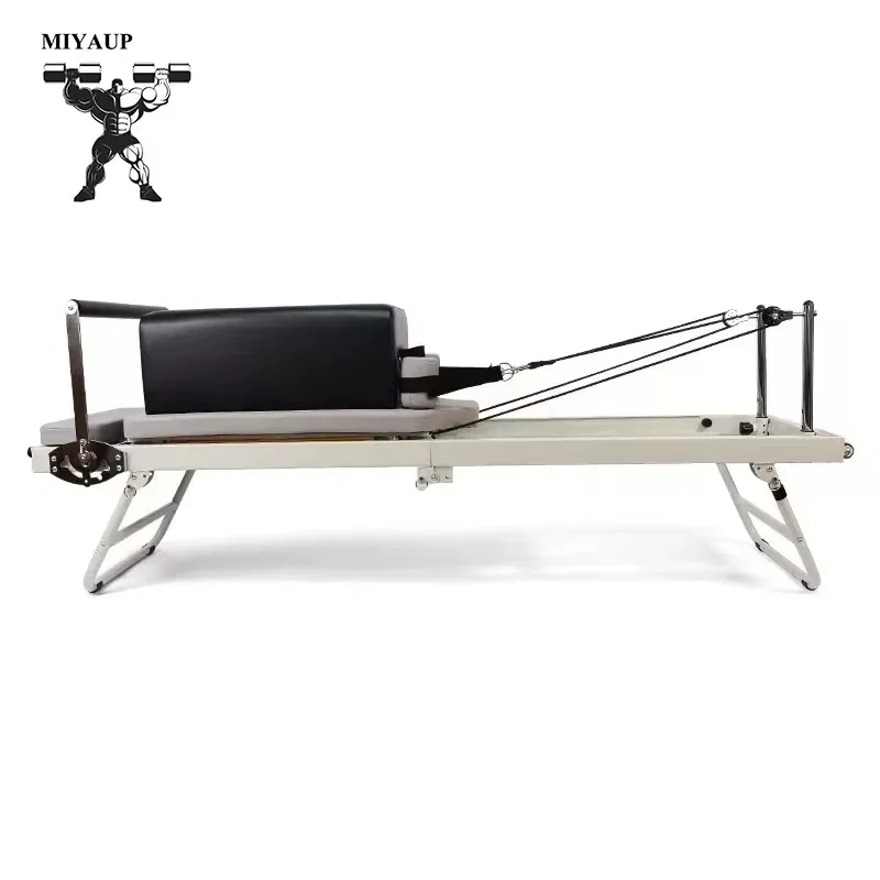 MIYAUP Reformers de Pilates de Lujo Antideslizantes con Caja Blanca para Estudio, con la Mejor Cama de Pilates Core con Resorte Metálico