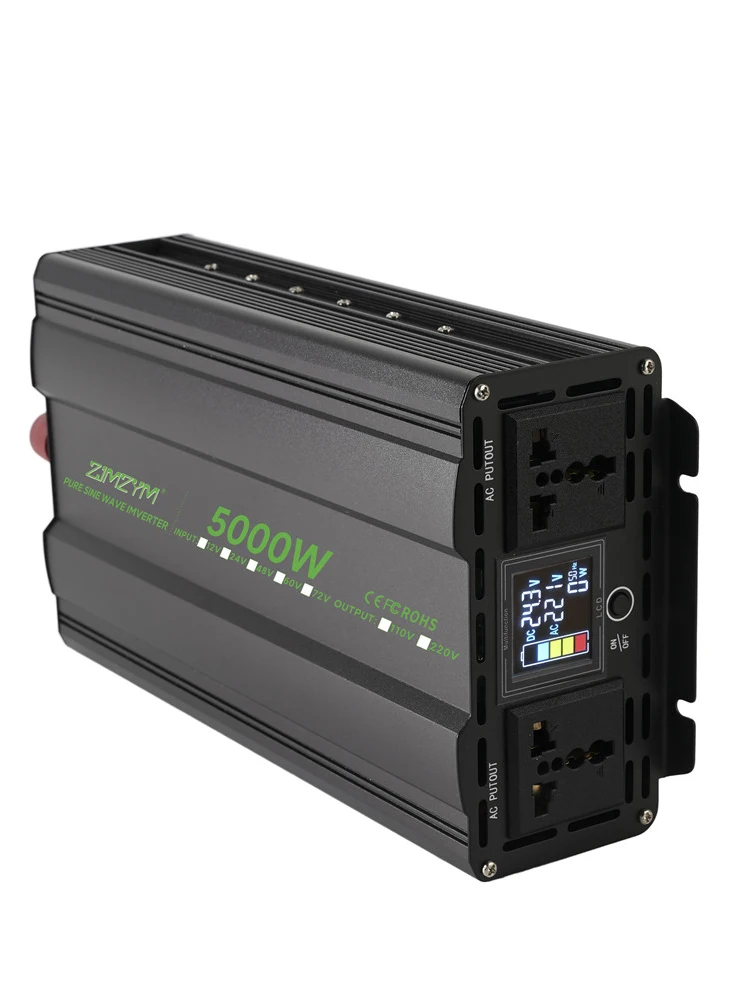 2000W 3000W 4000W 5000W Inwerter o czystej sinusoidzie DC 12V 24V 36V 48V 72V na AC 220V 50Hz Zasilanie Solne do Domu, Kampera, Kempingu, Awaryjnego — 2