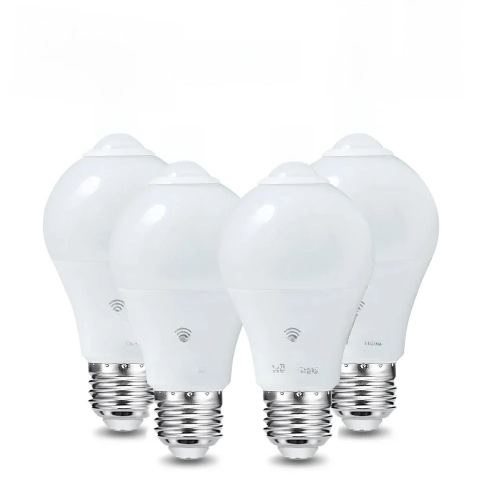 4PCS 20W 18W 15W 12W 9W 6WLampada LED E27 Radar Motion Sensor Glühbirne 189-265V Infrarot Erkennung Smart Lampe Arbeiten in Nacht