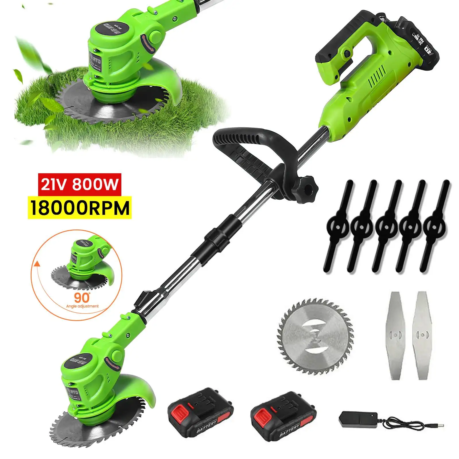 Makita – tondeuse à gazon électrique sans fil, 21V, automotrice, longueur réglable, outil de dédouanement des mauvaises herbes de jardin pour batterie