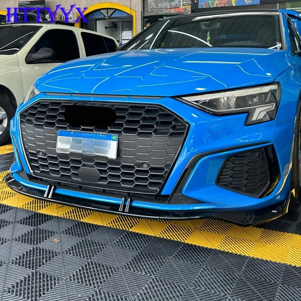 Auto Voorbumper Splitter Lip Diffuser Body Kit Spoiler Guard Voor Audi A3 S3 8Y Quattro S-lijn 2020 2021 2022 2023 2024 - afbeelding 2