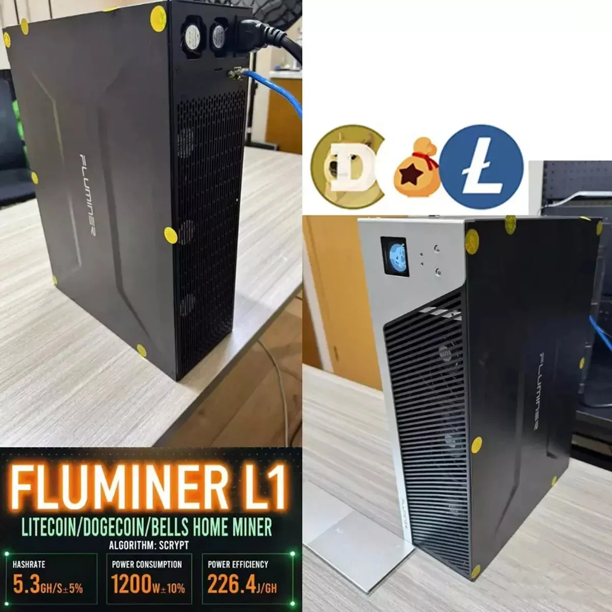 

HOT SALES BUY 2 GET 1 FREE Brand New Fluminer L1 Doge LTC BEL Coin Miner 6 Gh/s 1400W Home Miner in stock
