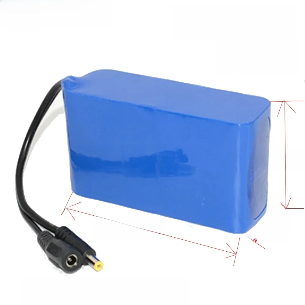 1-8Pcs 100% New 12v 18650 10000mAh Lithium-ion Battery pack 3S4P DC 12.6V 10Ah battery With 12.6V charger+DC bus head wire