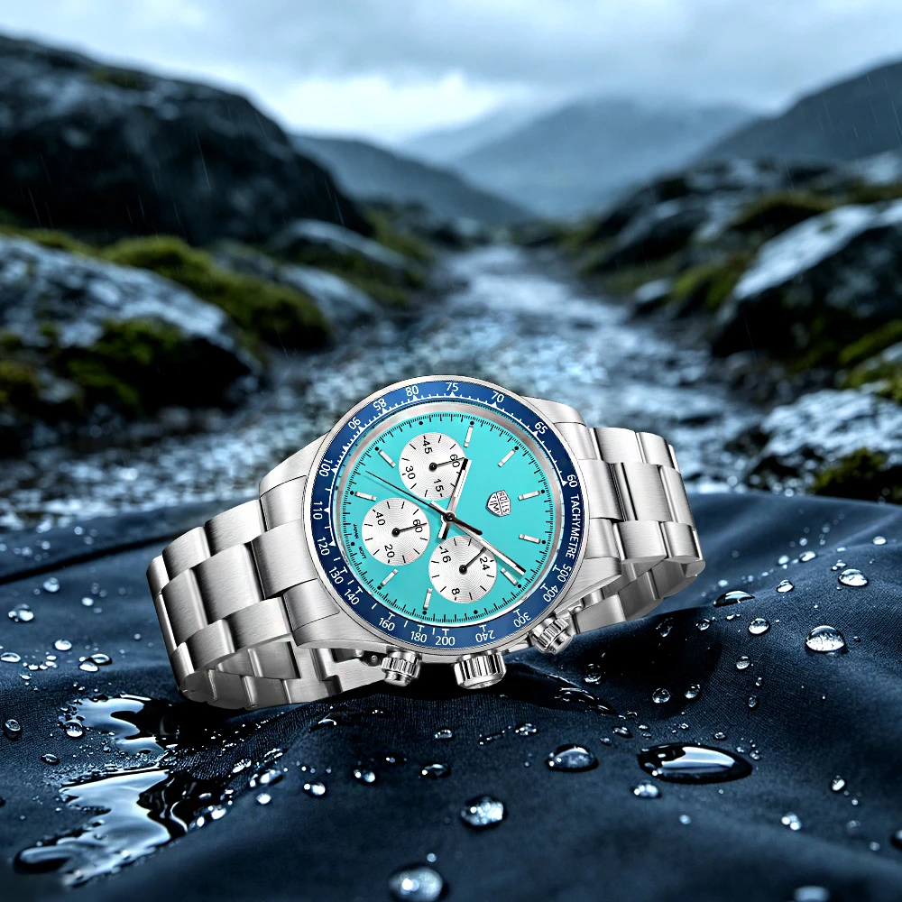 RollsTimi2026 Herrenuhren Top-Sportmode Herren-Quarzuhr VK63 Saphir-Chronograph Vollstahl Wasserdichte Uhren für Männer