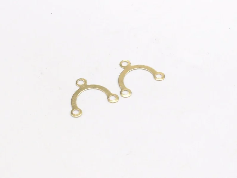 100pcs Arched Brass Connector, Earring Charms, Brass Door Connector, 16x14x0.4mm, Earring Findings, Jewelry Making R2274