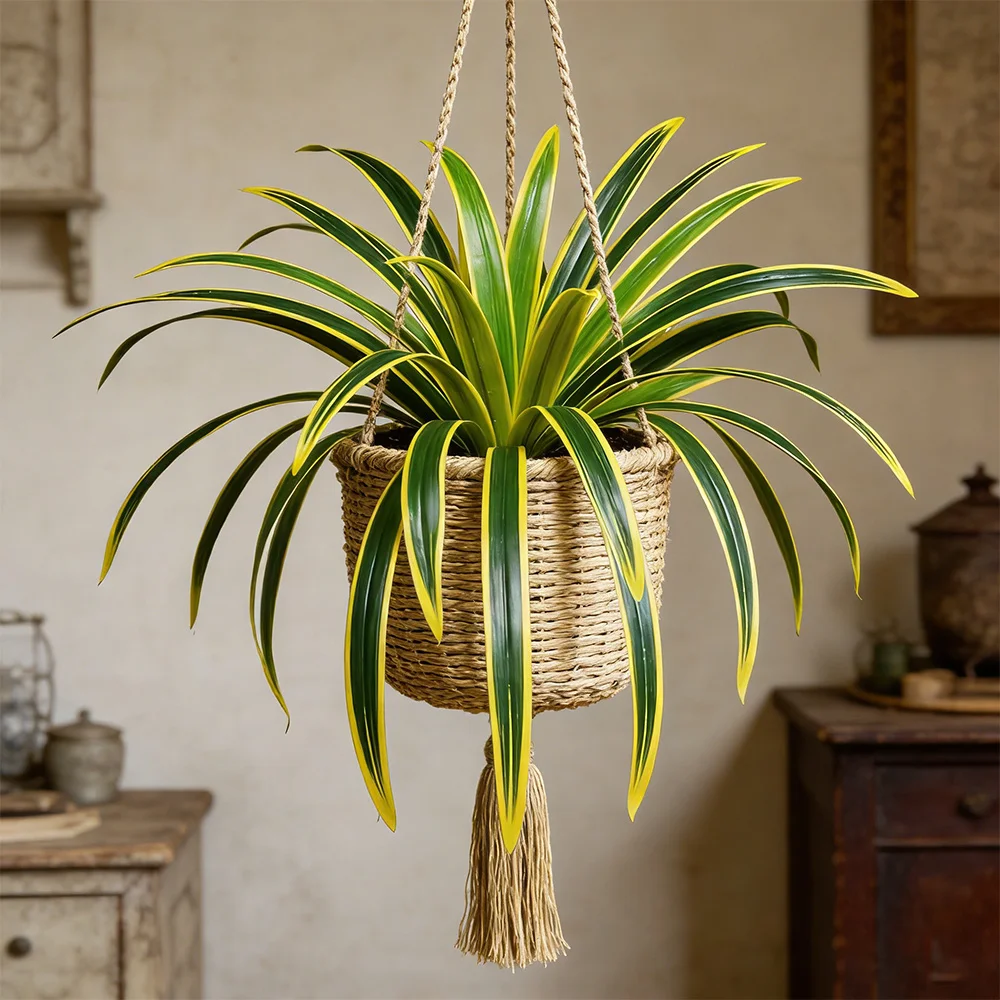60 cm künstliche Orchideen- und Chlorophytum-Pflanzen, Kunstpflanzen mit fallenden Blättern, künstliche Spinnenpflanzen für die Dekoration von Zuhause und Geschäften – Detail 5