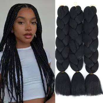 Jumbo Braids Haar Kanekalon Expression Haar für Zöpfe Synthetische Flechten Haarverlängerungen Regenbogen Bunte Twist Haarverlängerungen