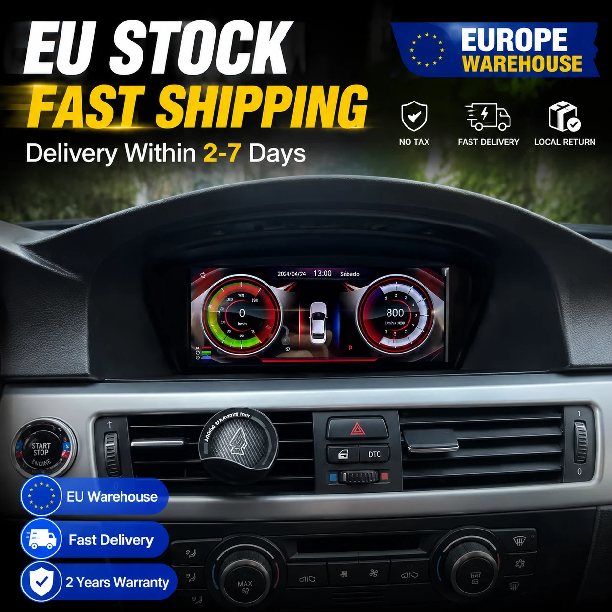 Mekede Autoradio für BMW 5er Serie E60 E61 E63 E64 3er Serie E90 E91 E92 E93 8,8" Touchscreen GPS-Navigation Wireless Carplay Android Auto EU Lagerbestand