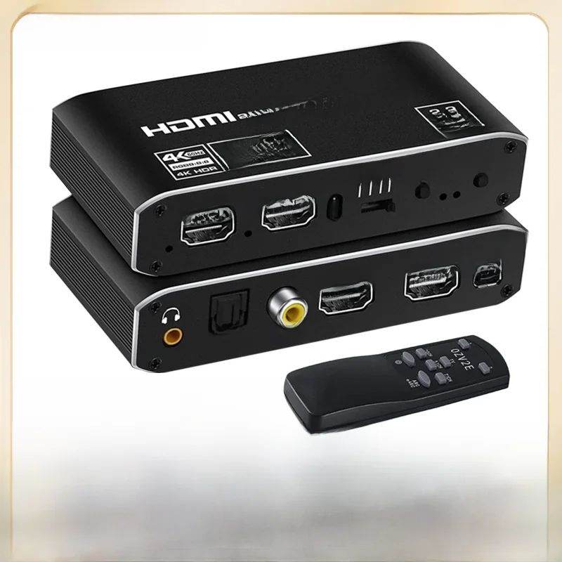 2x1 4K 120Hz przełącznik HDMI eARC ekstraktor Audio ARC optyczny Toslink HDMI 2.0 przełącznik 4K 60Hz przełącznik HDMI er pilot do Apple TV PS4 — zdjęcie 2