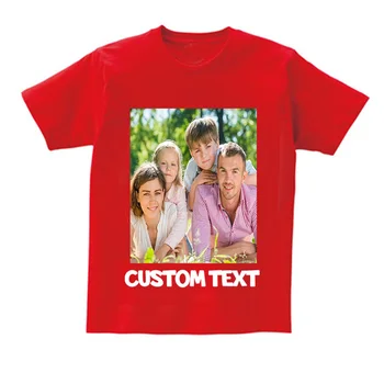 Custom Family Photo and Text T-Shirt for Kids 3 Family T-Shirt Custom Photo Text Logo Customized Shirt Kids Tees Baby Birthday T-Shirt Design T-Shirts Boy Girls Children White 3