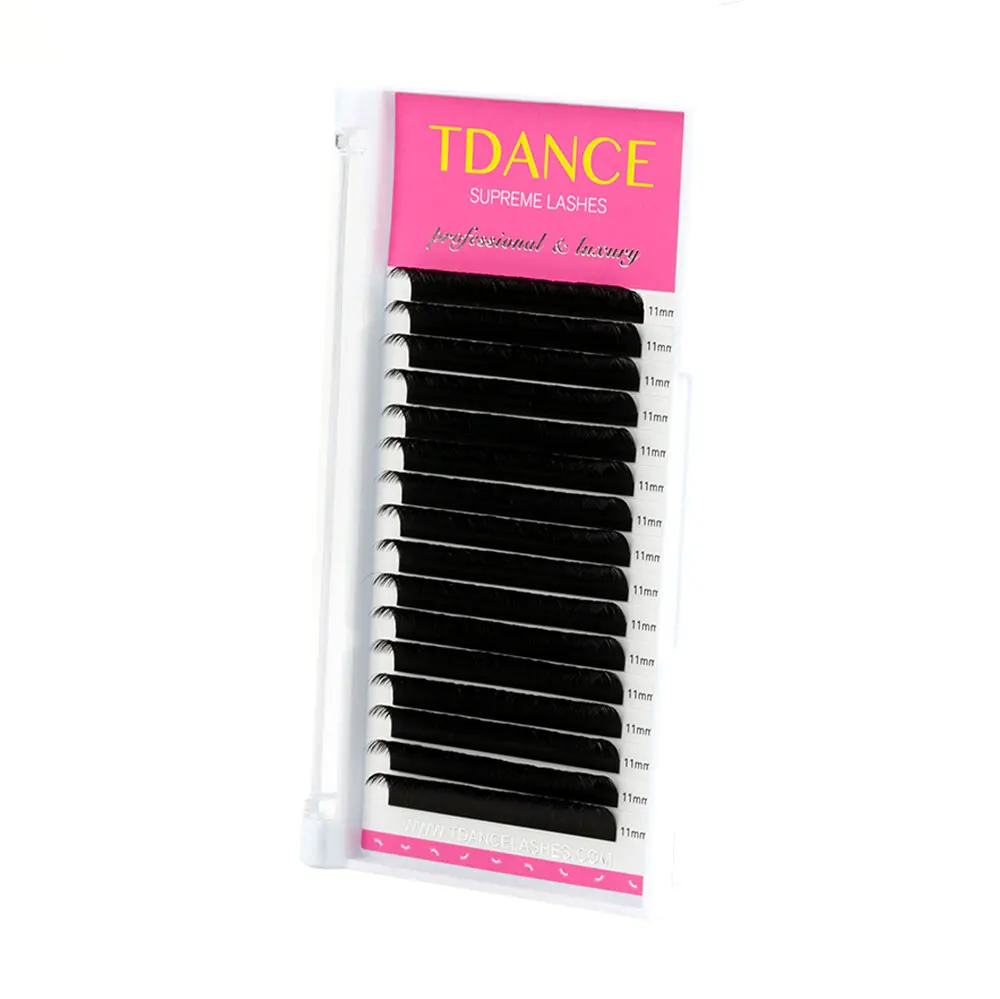 TDANCE 16 Rijen Klassieke Lash Donker Zwart Mat Professionals Zachte Natuurlijke Faux Wimperverlenging Make-Up Schoonheid Individuele Wimpers