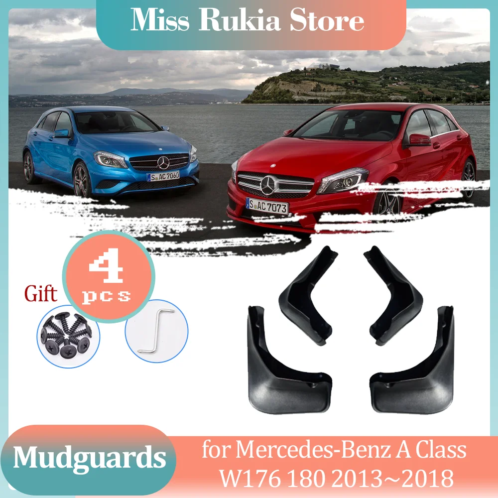 

4pcs Mud Flaps for Mercedes-Benz A Class W176 180 2013~2018 Mudguards Splash Fender Flares Spoiler Wheel Guards Cover Accessorie