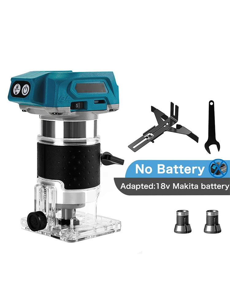 Borstelloze houtfreesmachine, elektrische handfrees, timmermansgereedschap, houtbewerking, trimmen voor Makita 18V accu - afbeelding 2