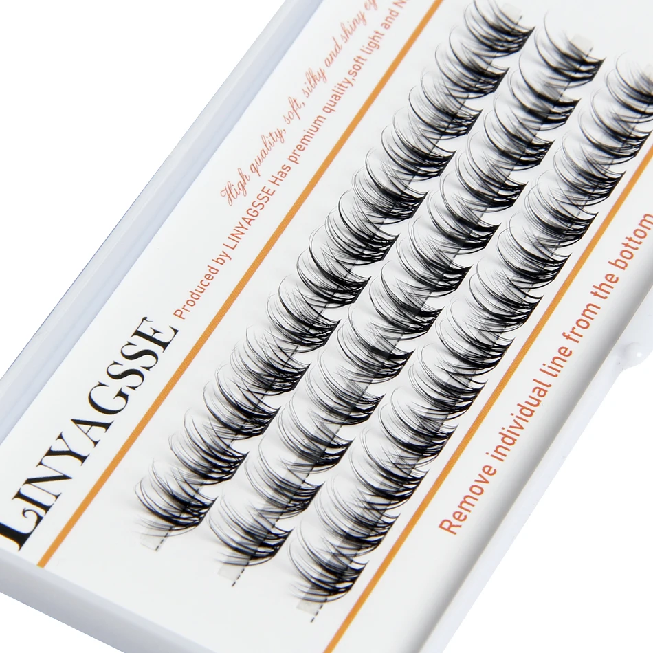 LINYAGSSE 50D 0.07 3 rows Self-Grafting Cluster Lashes Natural Mink Eyelash Individual Extension Lashes Makeup Cilias