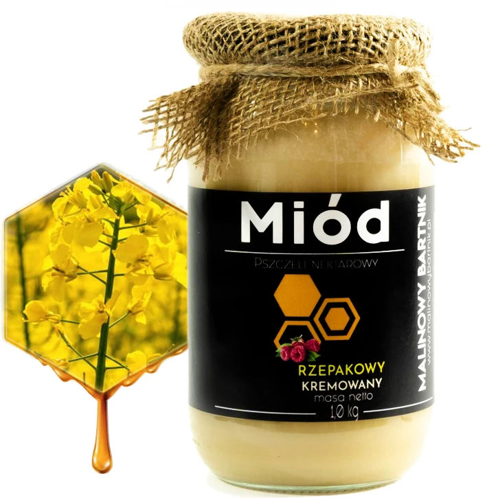 Miód Rzepakowy kremowany 1kg, 1000g - Polska Pasieka, Świeży - zbiory 2024