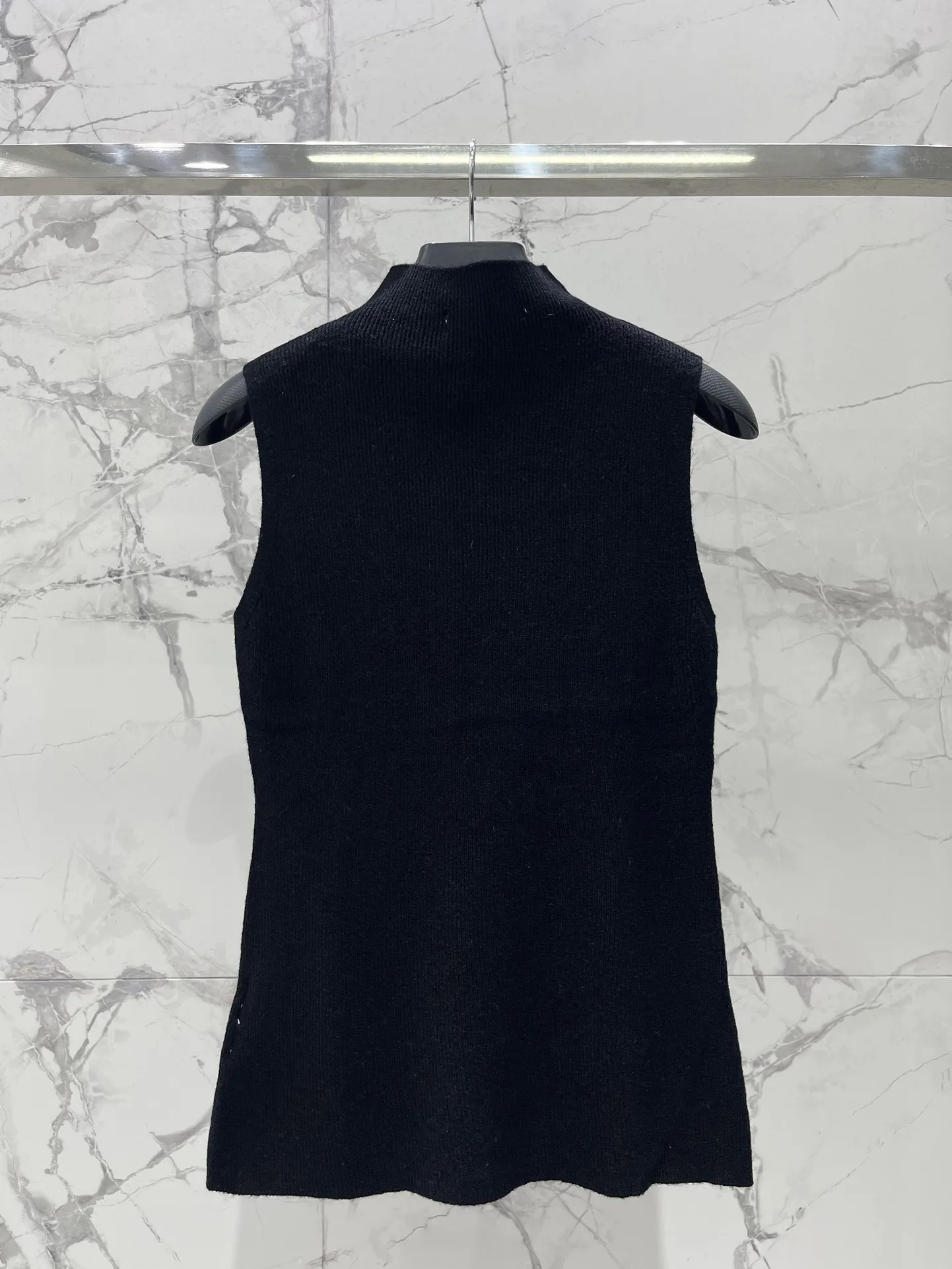 

High Quality Autumn Women's Casual Fashion Solid Wool And Cashmere Knitting Tank Slim Mock Neck Vest JQ020