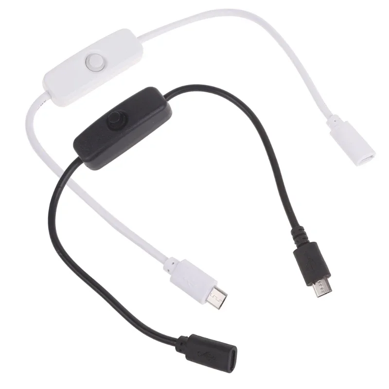 Câble Micro USB avec interrupteur à bouton d'alimentation rallonge d'alimentation pratique pour Raspberry