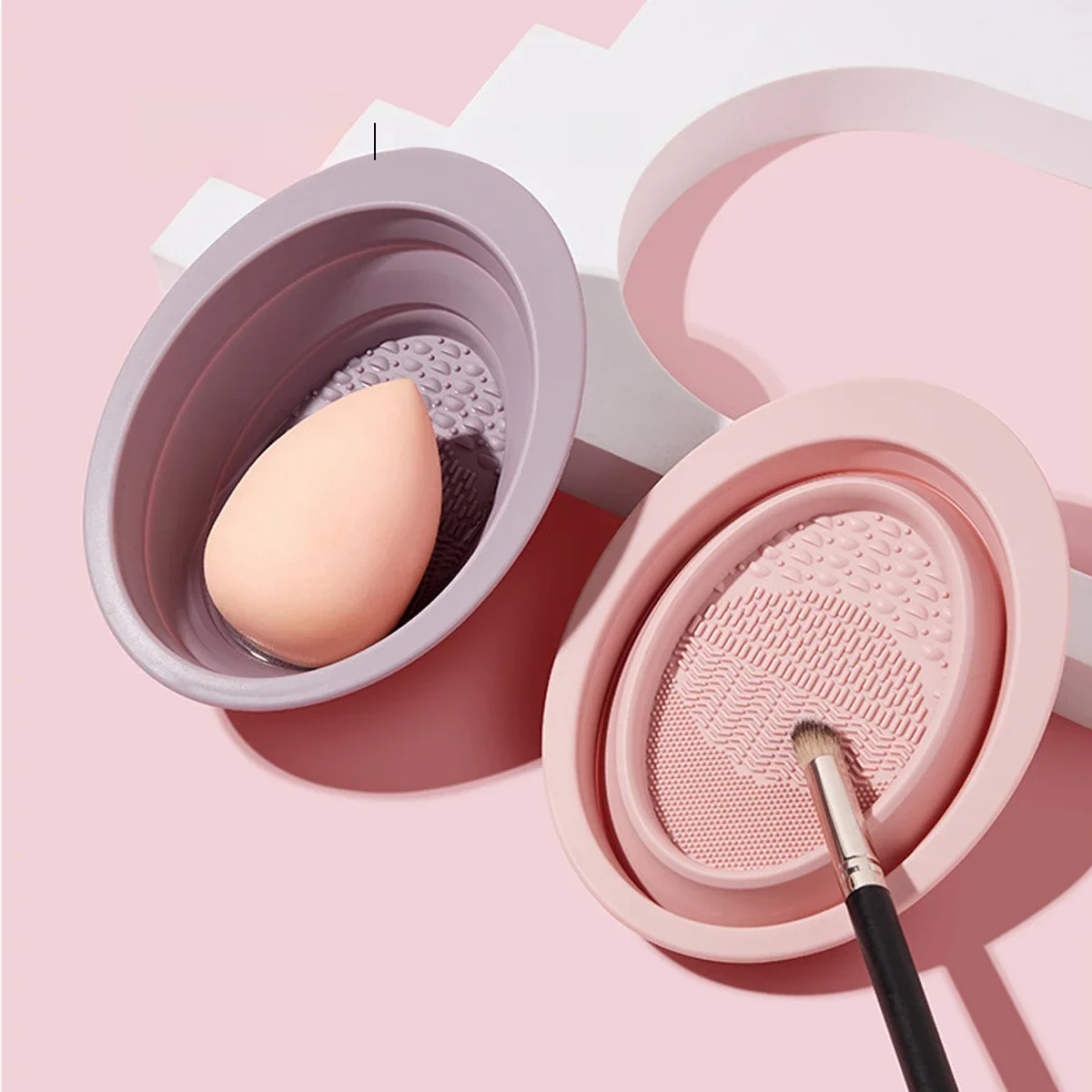 IMAGIC nouveau Silicone maquillage brosse nettoyant éponge dissolvant couleur ombre à paupières fond de teint brosse nettoyage coloré épurateur boîte outils