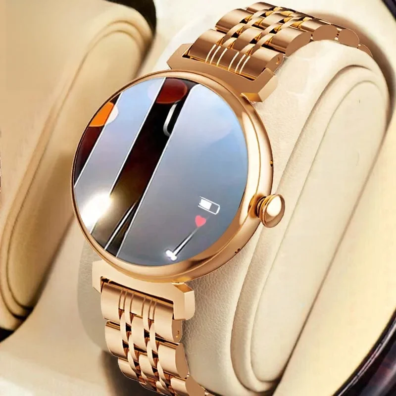 1,04 Zoll AMOLED-Bildschirm Mode Damen Smart Watch Bildschirm Anzeige immer Bluetooth Anruf Smartwatch Metallgehäuse Kleine Bildschirmuhr
