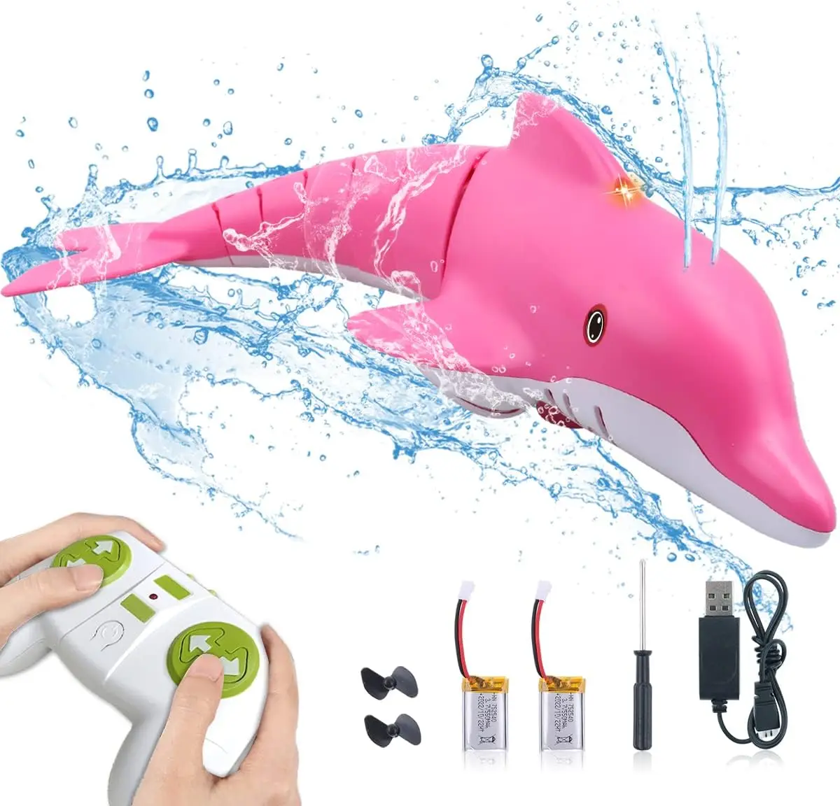 Fernbedienung Delphin Spielzeug 2,4G Hohe Simulation Delphin Fernbedienung für Schwimmbad Badezimmer Tolles Geschenk RC Boot Hai Spielzeug