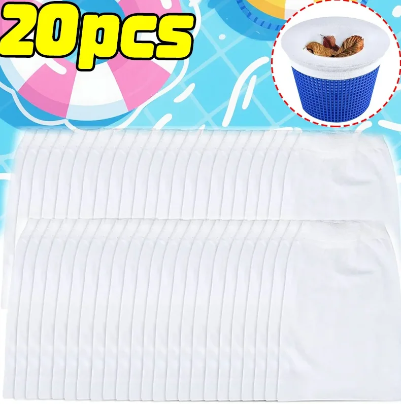 Reusable Pool Skimmer Socks Nylon Mesh Filter Saver Elastic Basket Sock for Swimming Pool Spa Cleaning Leaves Pet Hair Debris