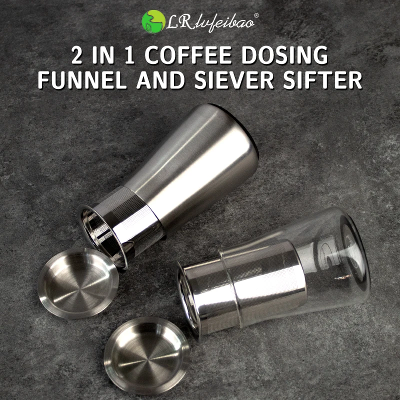 Coffee Bean Powder Sieve Stainless Steel Filter Coffee Cup Tank For Barista Grinder Tools Household Kitchen Coffee Accessories