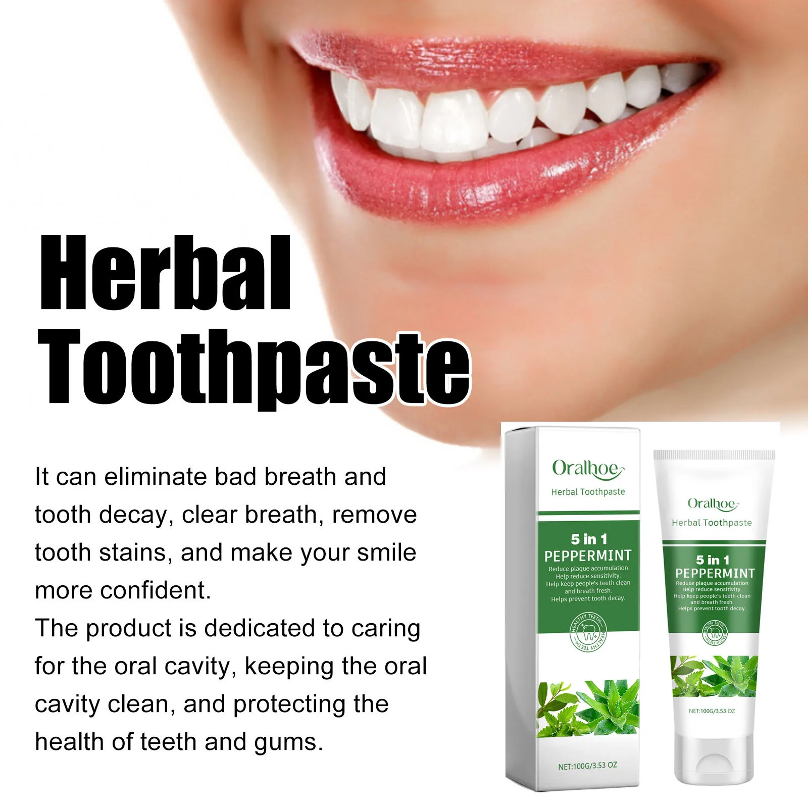 ยาสีฟันสดใสกำจัดคราบฟันเหลืองฟอกฟันขาวทำให้ลมหายใจสดชื่นป้องกันฟันผุเพื่อสุขอนามัยการดูแลฟัน