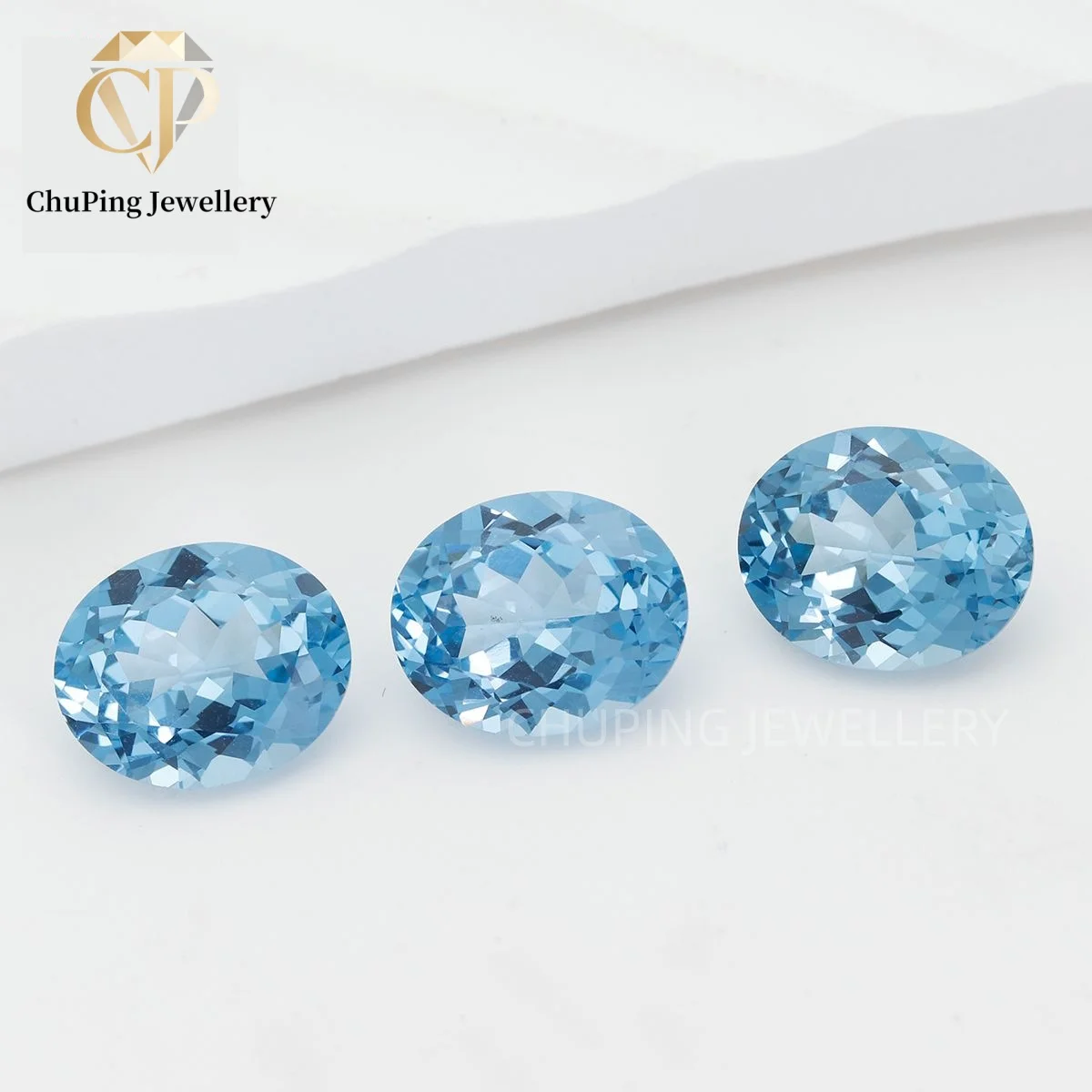 Flame Melted Process Lab-Grown Aquamarine Oval Shape For making Selectable AGL Certificate Ideal for Jewelry Design Production view 3