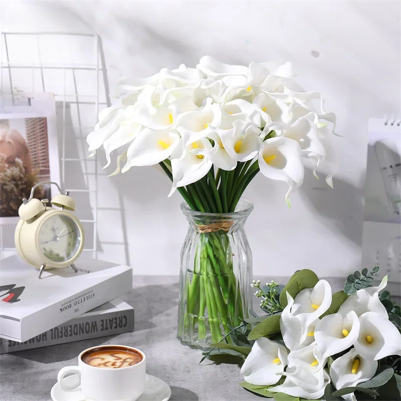 10 Stück Seerosen Hufeisen Lotus rosa nackt Pu Simulation Blume Hochzeit Plantas Bouquet Fotografie