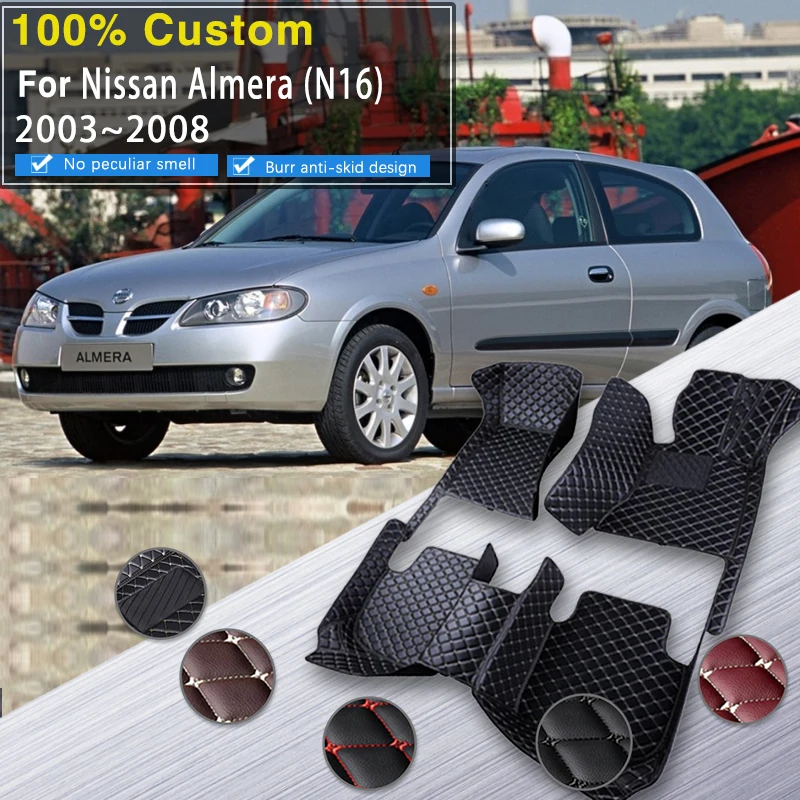 

Car Floor Mats For Nissan Almera N16 2003~2008 Carpets Anti-dirty Pad Car Accessories Interior Car Mat Fully Set Car Accessories