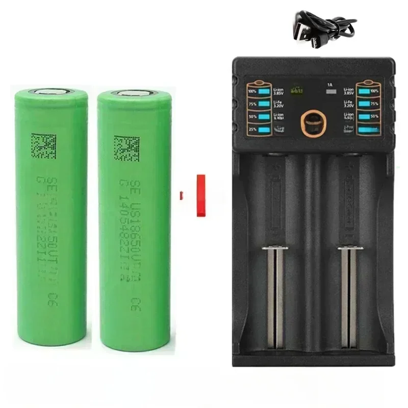 Oplaadbare lithium-ionbatterij 18650 3,7 V 3000 mAh VTC6 30 A, inclusief opladerpakket, is een ideale keuze voor zaklampspeelgoed c - afbeelding 2